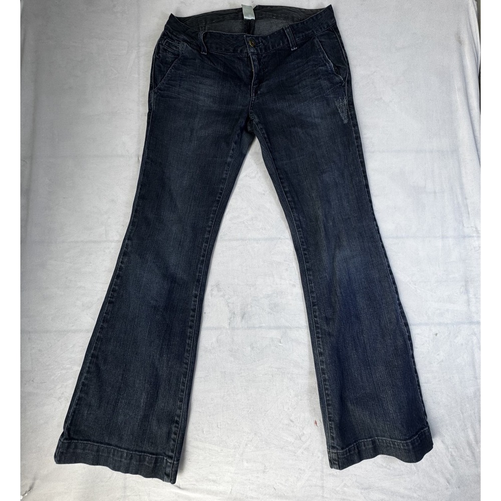 Womens Bootcut‎ Jeans Blue Denim Distressed Whisker Modern Outdoor 6/28